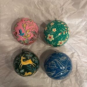 Anthropologie Colorful Holiday Ornament Set